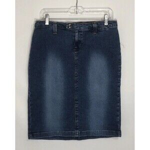 Motherhood Maternity Dark Blue Denim Pencil Skirt